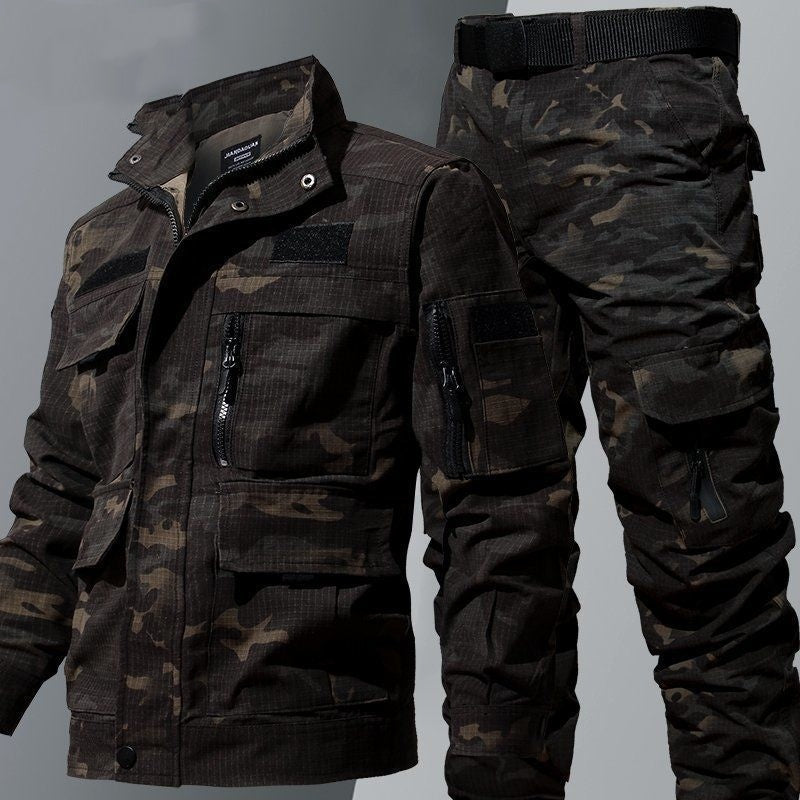 Camouflage Clothing Men's Autumn And Winter Suit Tear-resistant Fitness Shirt Labor Overalls