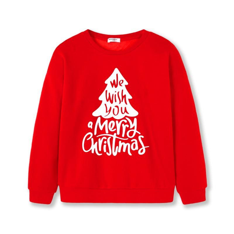 New Kids' Sweater Jacket Long-sleeved Round Collar Overpull Christmas Holiday Cartoon Christmas Tree Children's Clothing Autumn And Winter Clothing