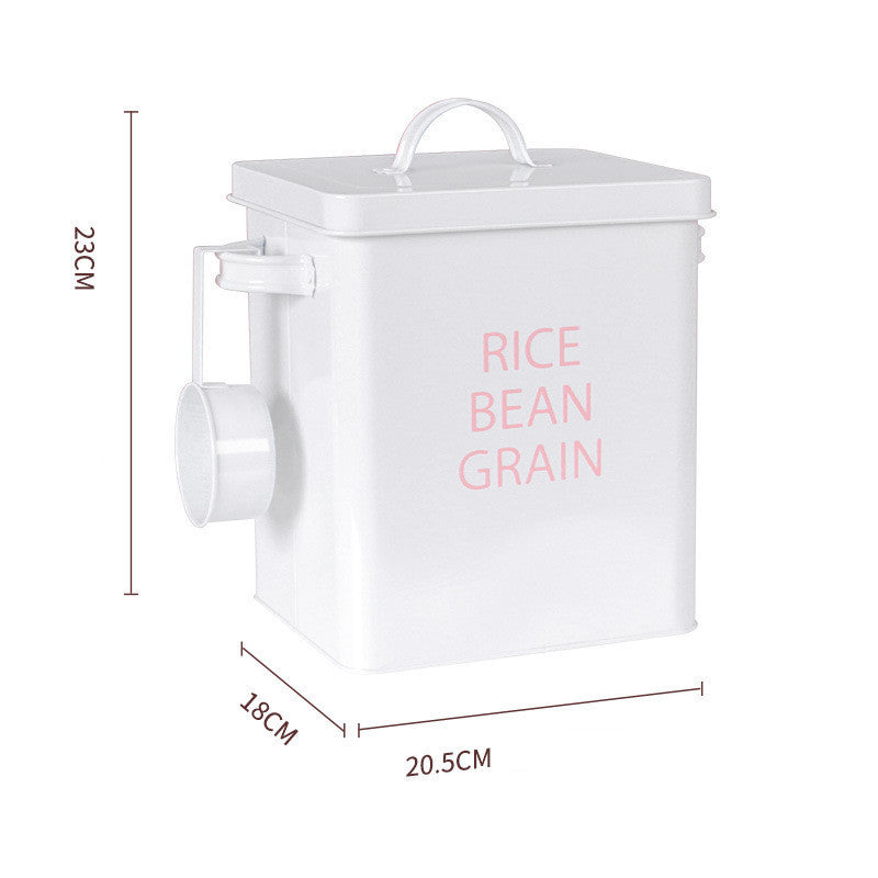 Pet Food Storage Bucket Thickened Iron Household Supplies Storage