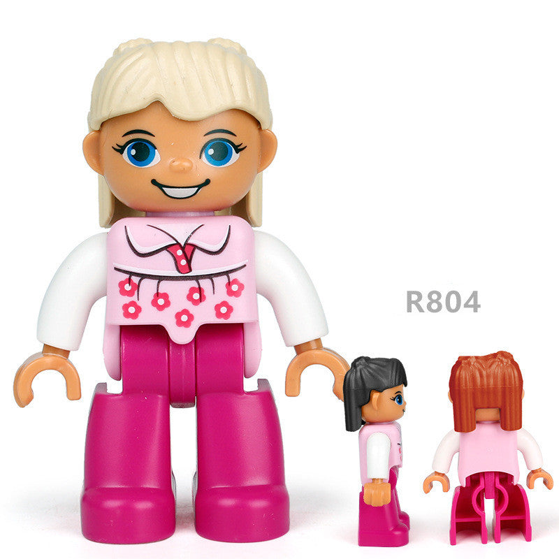 Large-particle building block dolls