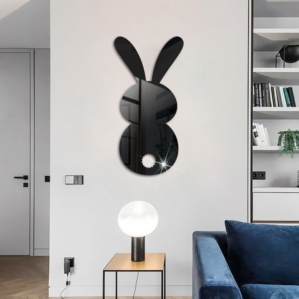 Easter Cartoon Rabbit Mirror Wall Sticker for Living Room Art Home Decor Vinyl Decal Acrylic Sticker Mural Wall Decor Wallpaper