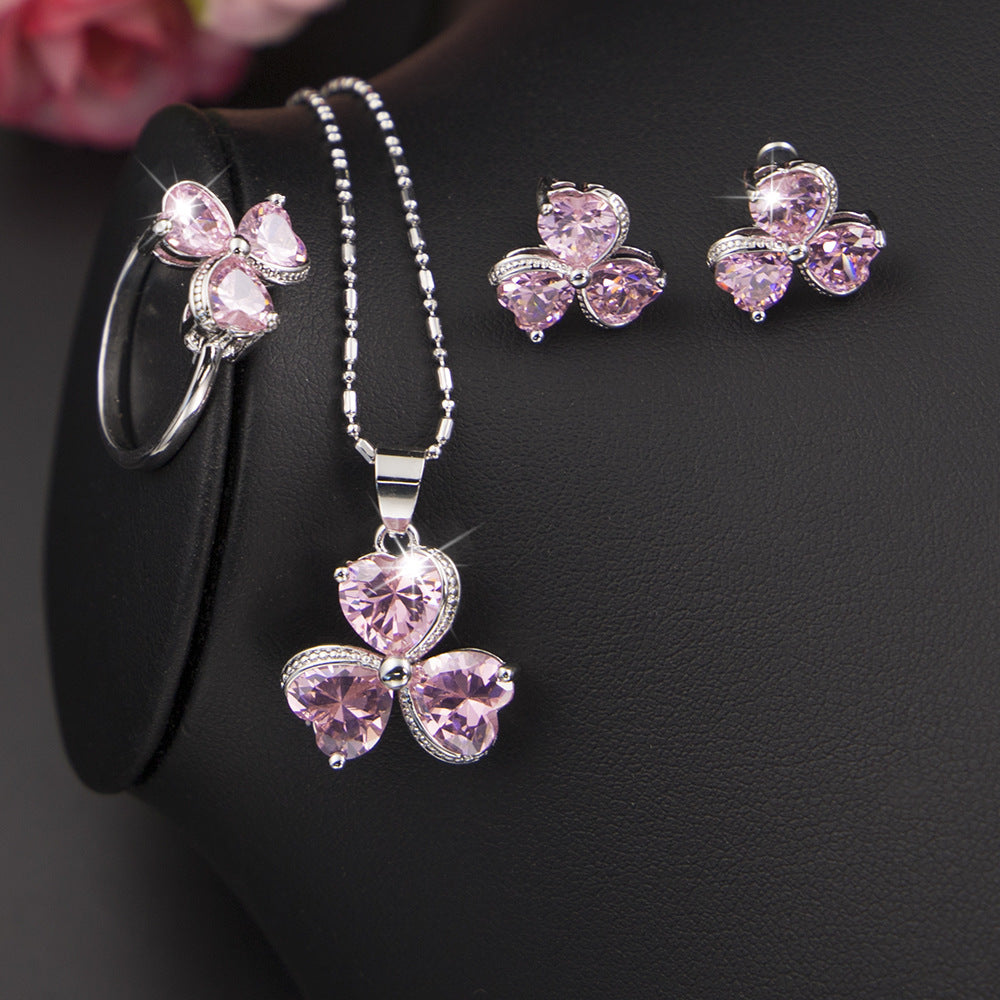 Clover Zircon Jewelry Set Women's Diamond Jewelry