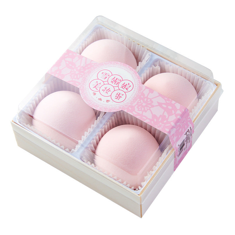 4 Pieces Of Super Soft Xue Mei Niang Beauty Makeup Egg Second Bomb Without Powder Puff Cute Steamed Bun Makeup Egg Makeup Egg Set