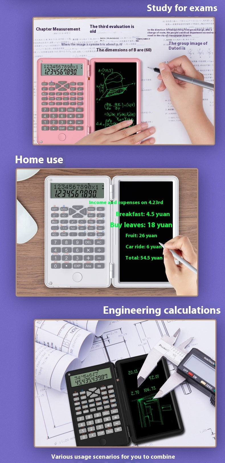 New Scientific Calculator Accounting Special Portable Mini Tablet Computing Machine Handwriting Board Exam Student