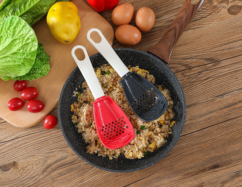 Multifunctional Slotted Spoon Grinding Cooking Spoon Mashed Auxiliary Food Ginger Garlic Spoon Press Potatoe Stir-frying Spatula Kitchen Gadget