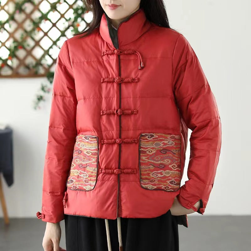 Women's Clothing Short Embroidery Down Jacket Women