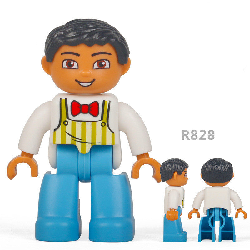 Large-particle building block dolls