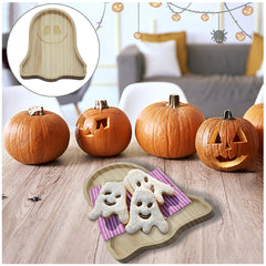 Halloween Wooden Pumpkin Tray Home Decor