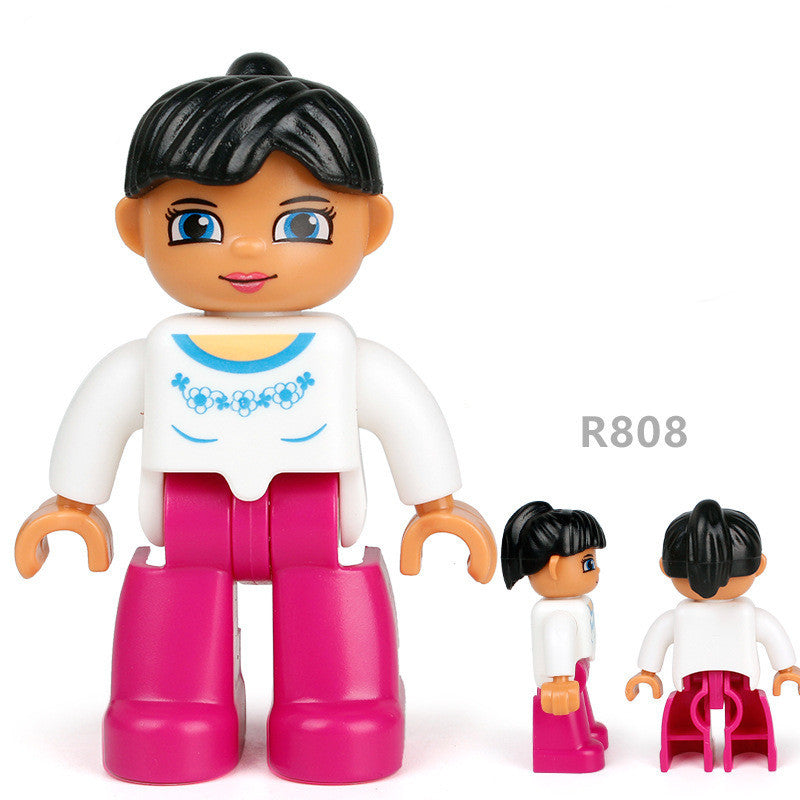 Large-particle building block dolls