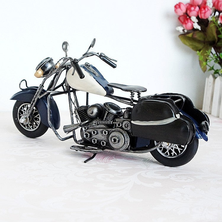 Metal Iron Motorcycle Model Retro Distressed Model