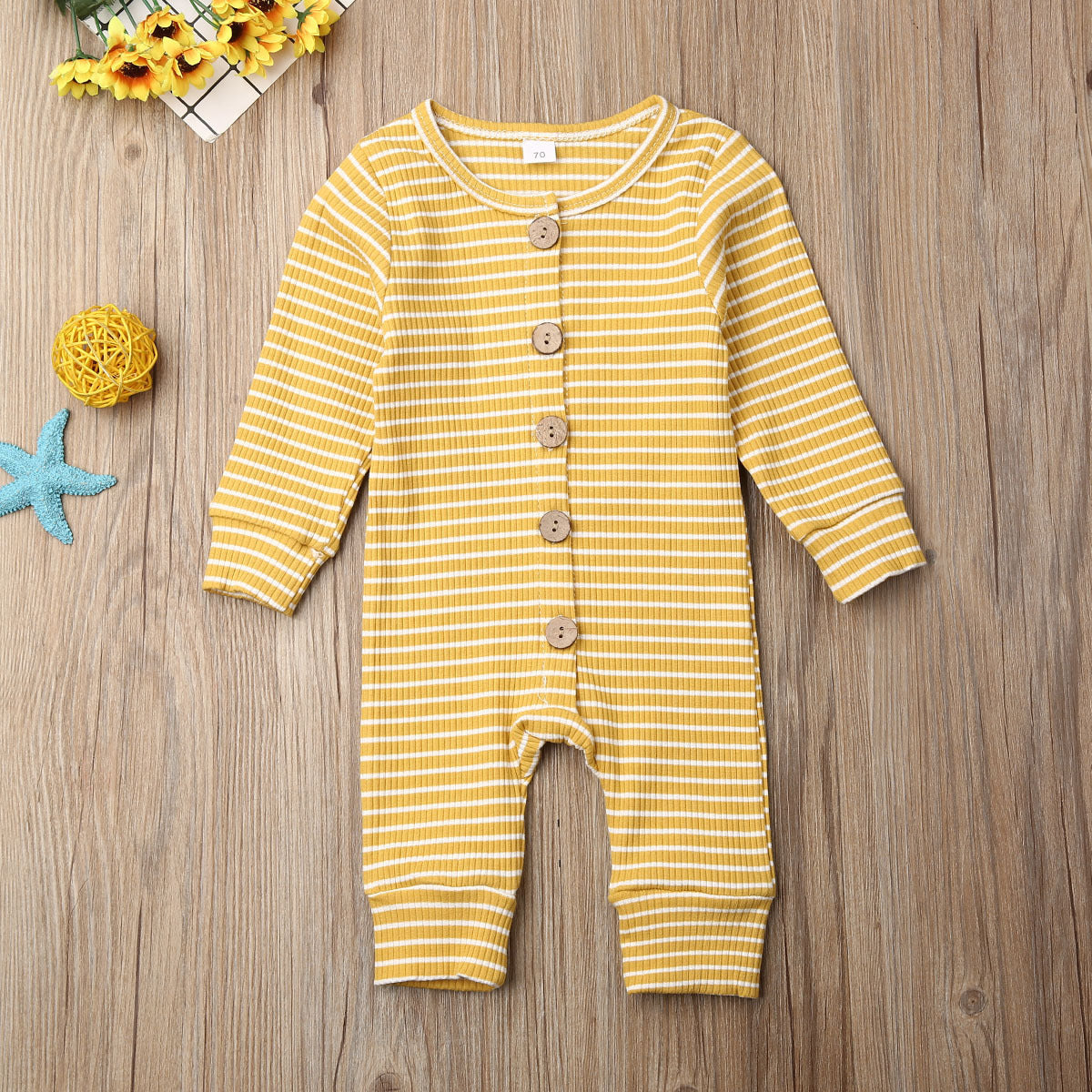 Newborn striped jumpsuit knitted warm clothing