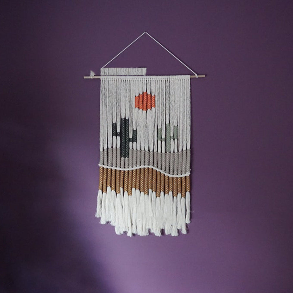 Hand Woven Tapestry Landscape Fringe Home Decor