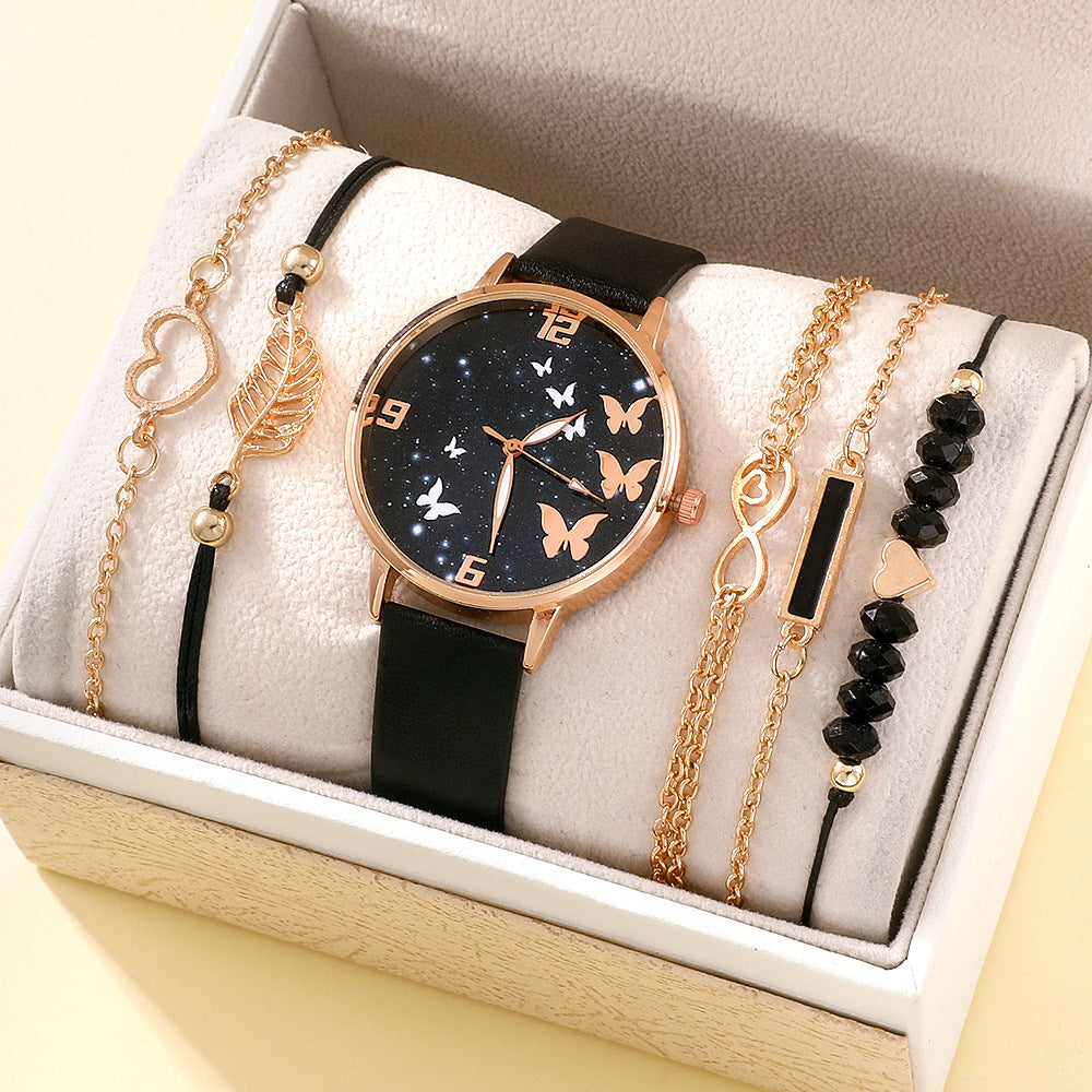 Women's Casual Korean-style All-match Butterfly Watch Set