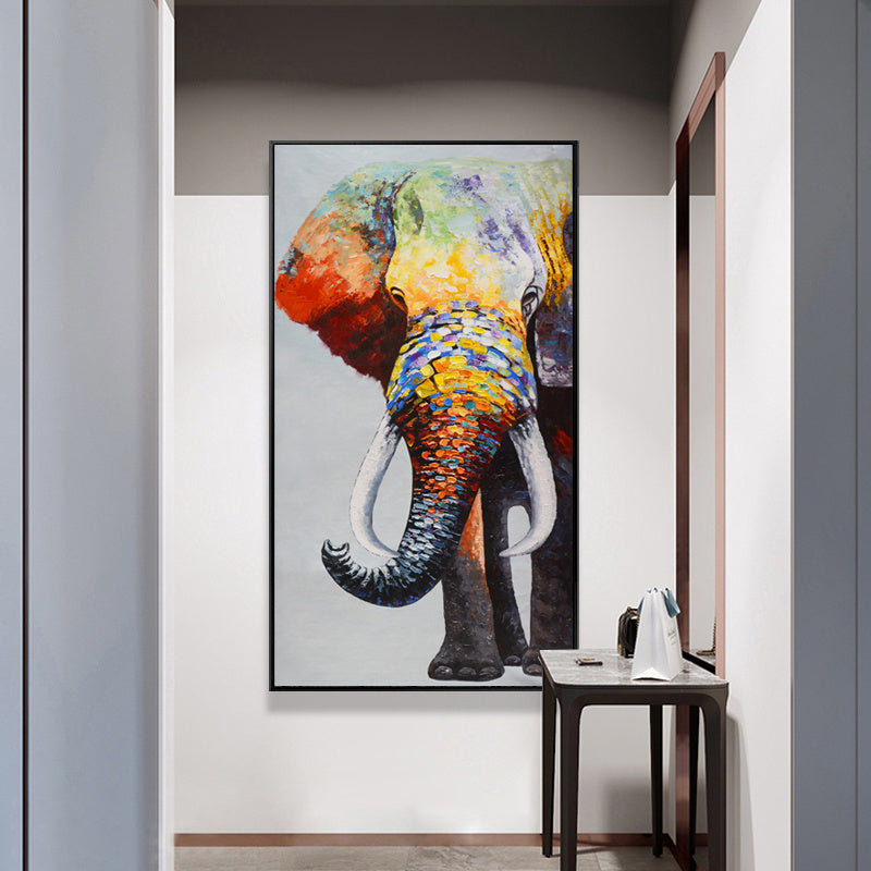 Abstract Elephant Oil Painting Canvas Animal Wall Home Living Room Decor