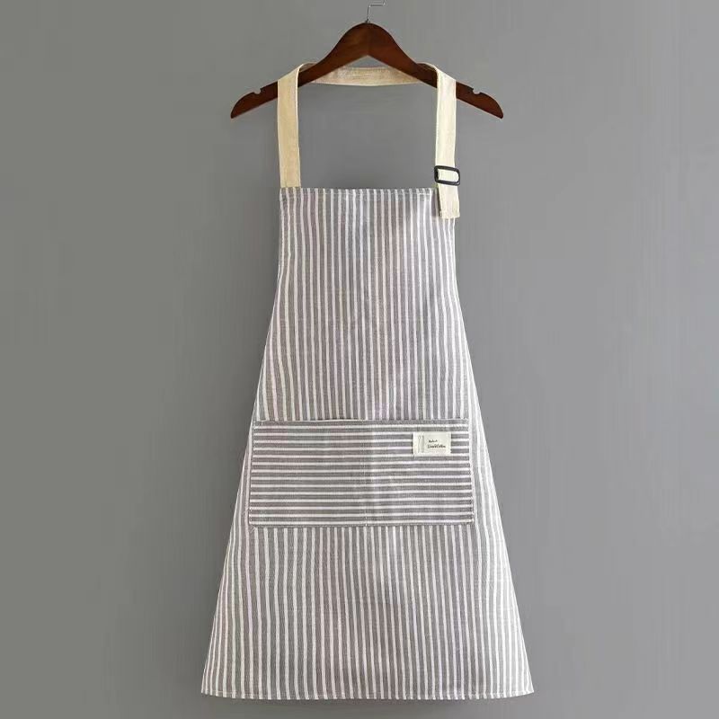 Cotton And Linen New Apron Women's Kitchen Home Summer Thin