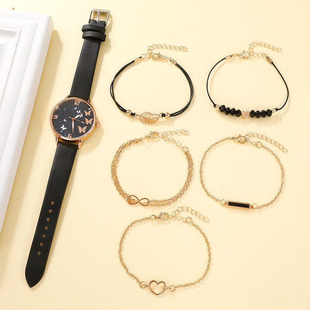 Women's Casual Korean-style All-match Butterfly Watch Set