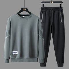 Round Neck Sweater Pants Men's Casual Sweatshirt Outfit