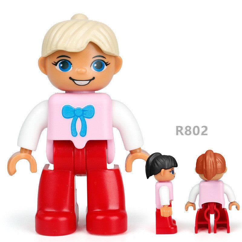 Large-particle building block dolls