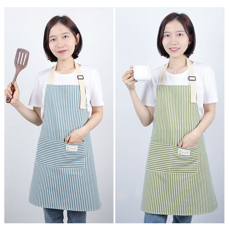 Cotton And Linen New Apron Women's Kitchen Home Summer Thin