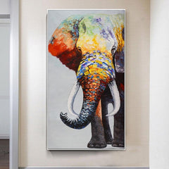 Abstract Elephant Oil Painting Canvas Animal Wall Home Living Room Decor