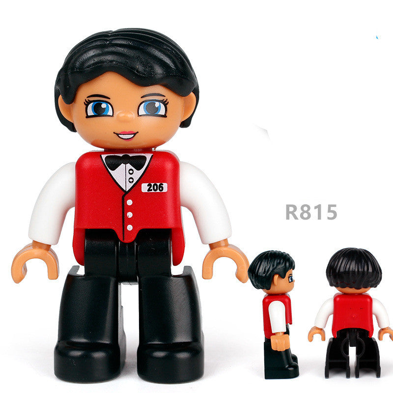 Large-particle building block dolls