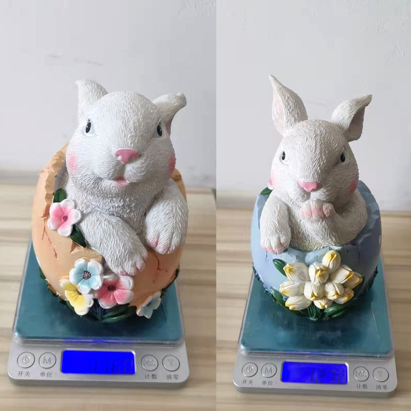 Easter Bunny Resin Statue Ornament Spring Home Decor