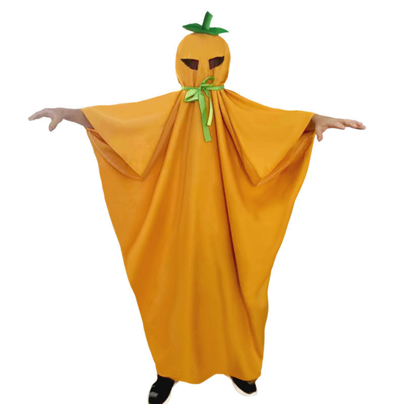 Children's Halloween Costume Pumpkin Cloak