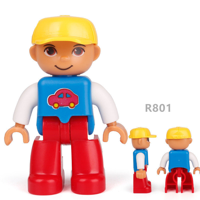 Large-particle building block dolls