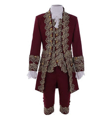 Retro European Medieval Embroidery Lace Noble Male Stage Play Costume