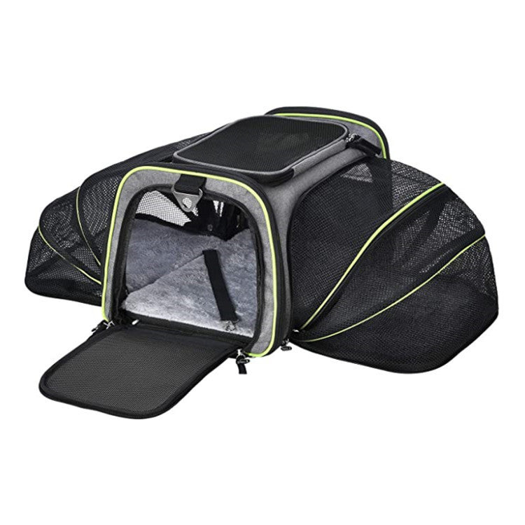 Carrier For Cat Pet Airline Approved Expandable Foldable Soft Dog Carrier Opened Doors Reflective Tapes Cat Travel Bag