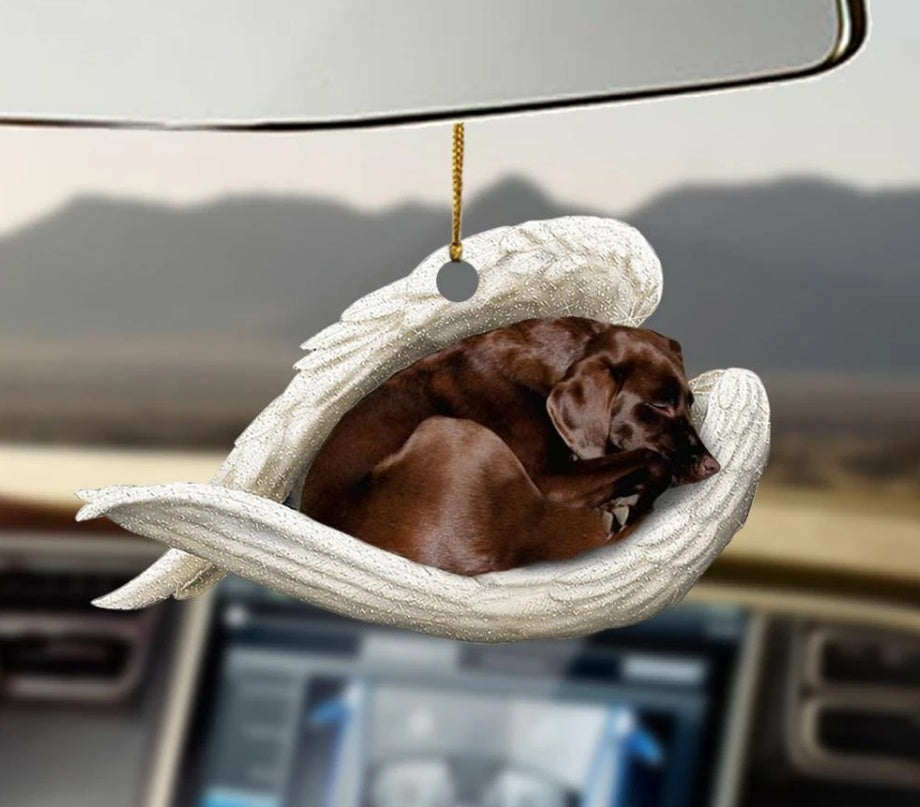 Car Pendant Sleeping Dog Angel Home Decor Acrylic Showcase Hanging Ornaments For Doors