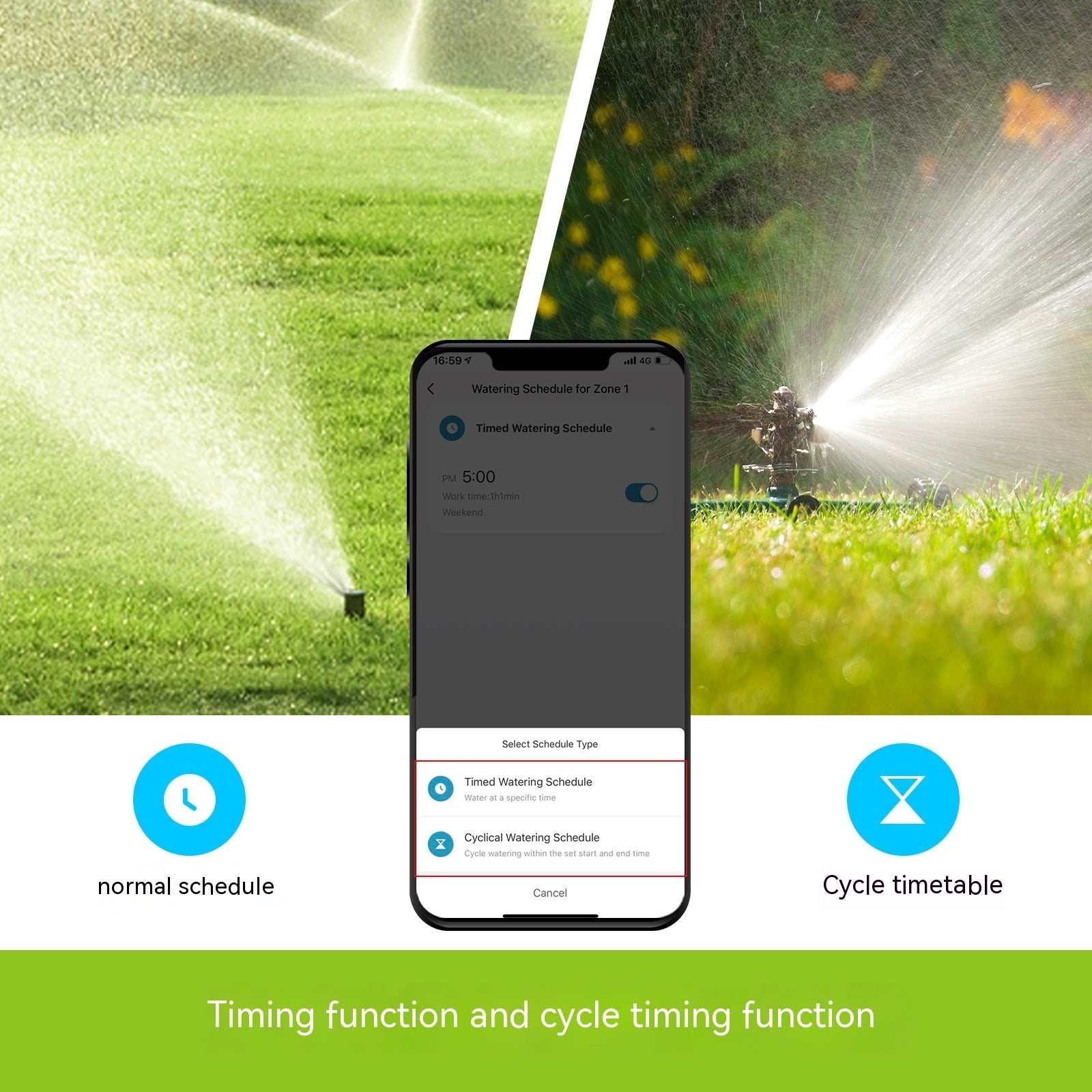 Bluetooth Graffiti Smart Home Double Outlet Irrigation Water Valve App