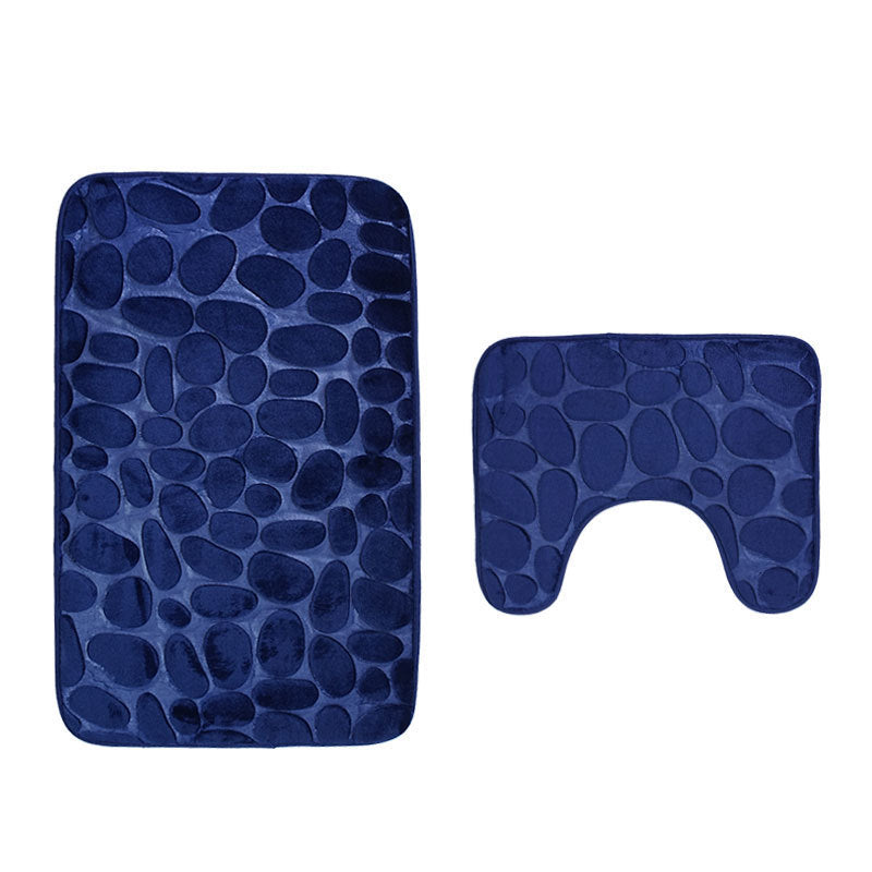 Bathroom Anti-slip Mat European And American Pebble Stone Carpet Toilet Floor Mat Set Bathroom