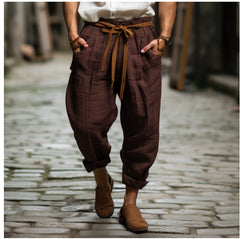 European Size Retro Loose Breathable Men's Casual Pants