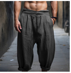 European Size Retro Loose Breathable Men's Casual Pants