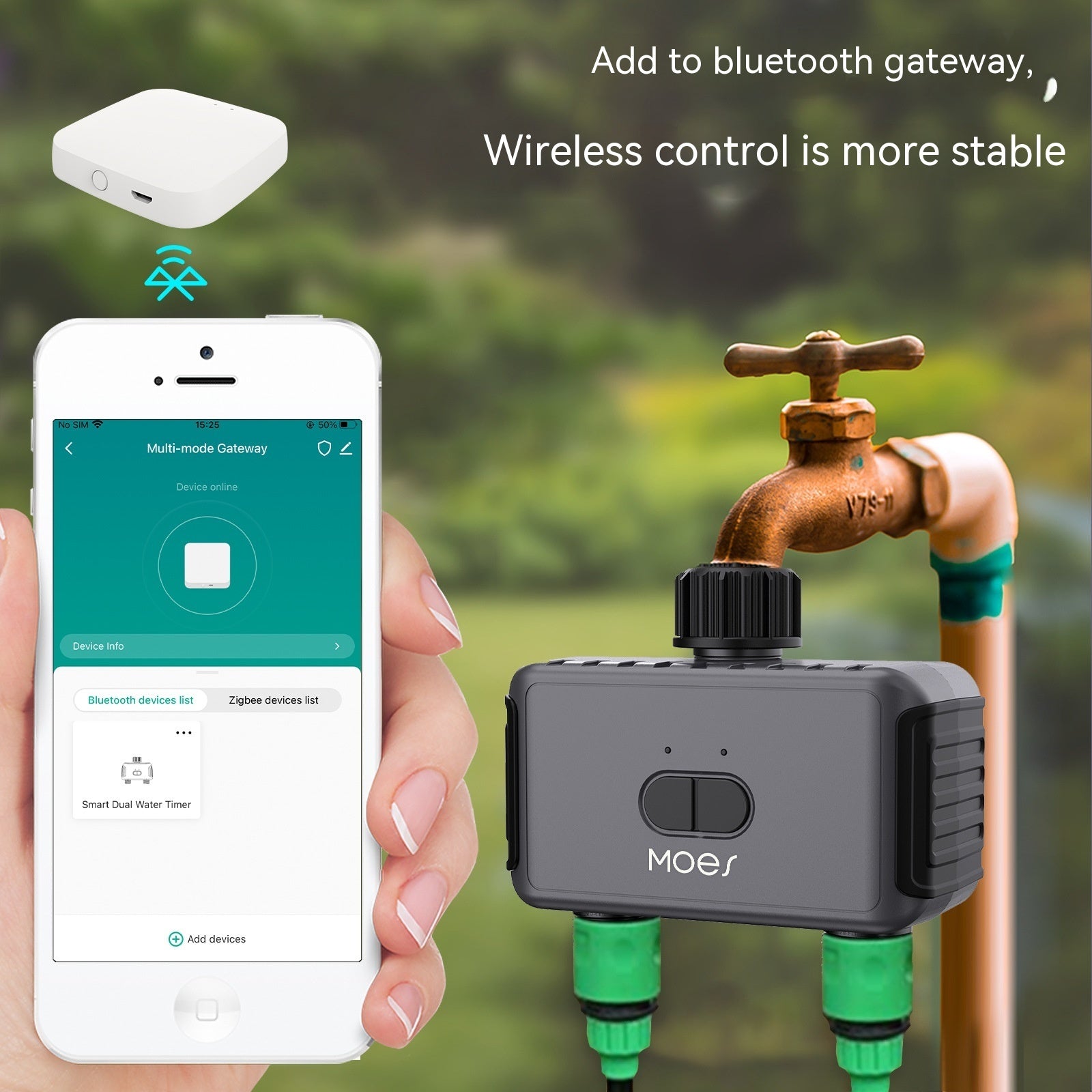 Bluetooth Graffiti Smart Home Double Outlet Irrigation Water Valve App