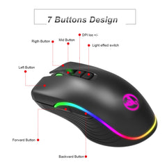 TYPE-C Interface Seven-button Gaming RGB Luminous Mouse