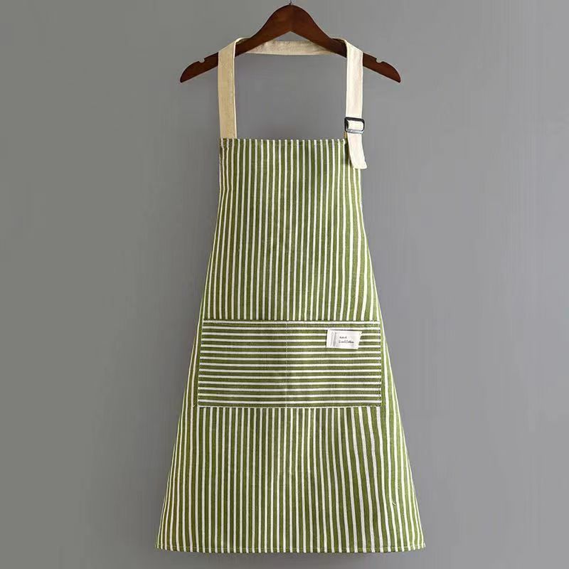 Cotton And Linen New Apron Women's Kitchen Home Summer Thin