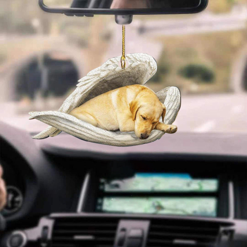 Car Pendant Sleeping Dog Angel Home Decor Acrylic Showcase Hanging Ornaments For Doors