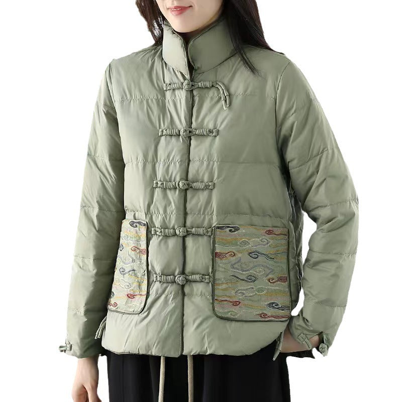 Women's Clothing Short Embroidery Down Jacket Women