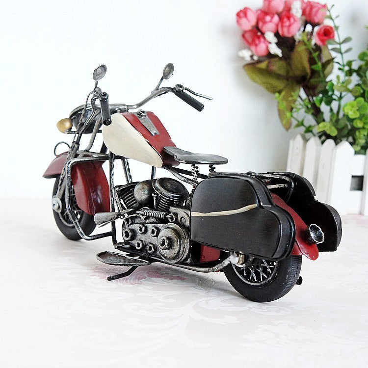 Metal Iron Motorcycle Model Retro Distressed Model