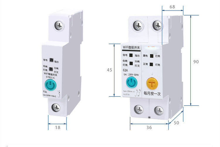 Wifi Metering Smart Air Mobile Phone Remote Control Circuit Breaker