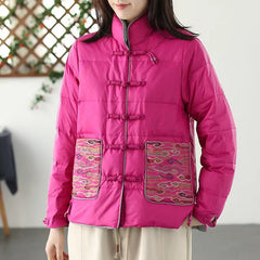 Women's Clothing Short Embroidery Down Jacket Women