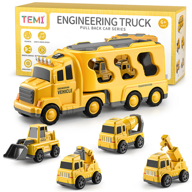 TEMI Diecast Carrier Truck Toys Cars Engineering Vehicles