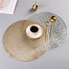 Stylish Round Dining Table Kitchen Hollow Pvc Heat Proof Mat