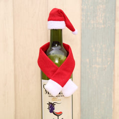 Christmas Creative Household Supplies Scarf Hat Wine Bottle Decoration