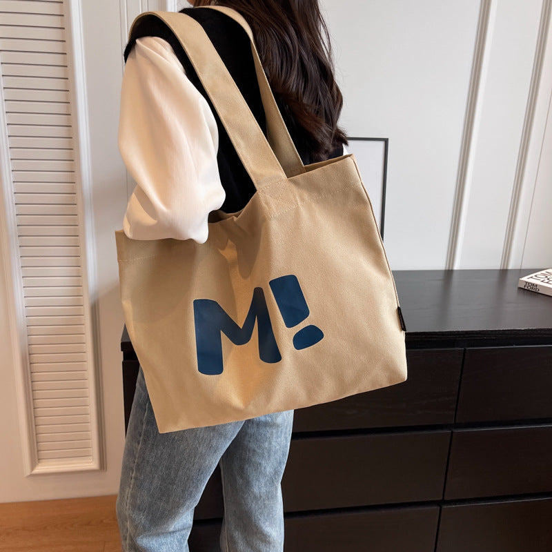 Letter Printed Shouder Bags Canvas Totes Bags For Women Shopper Girls Handbags Eco Environmental Large Capacity Shopping Bags